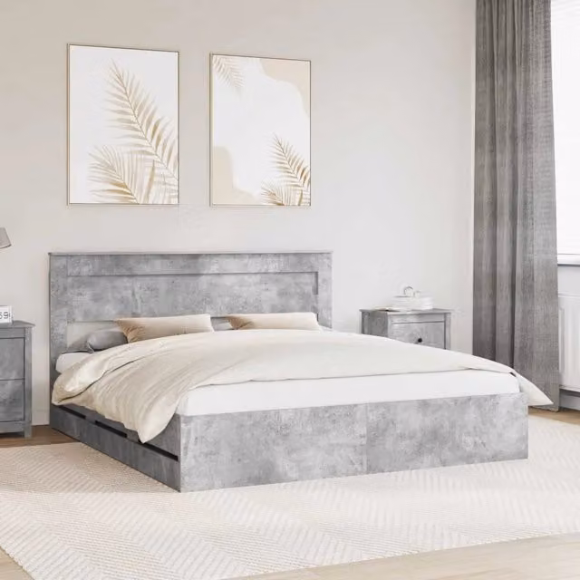 Struttura del letto con cassetto Grigio cemento 180 x 200 cm 3409830