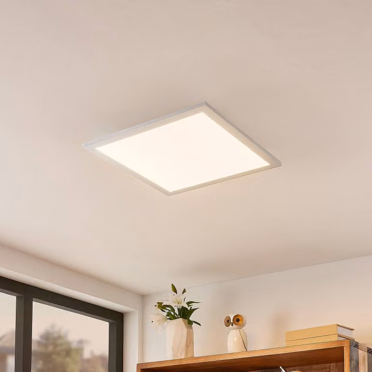 Plafoniera smart Kjetil Lindby, dimmerabile, Alluminio / Grigio / Zincato, Studio / Ufficio, Alluminio, Moderno