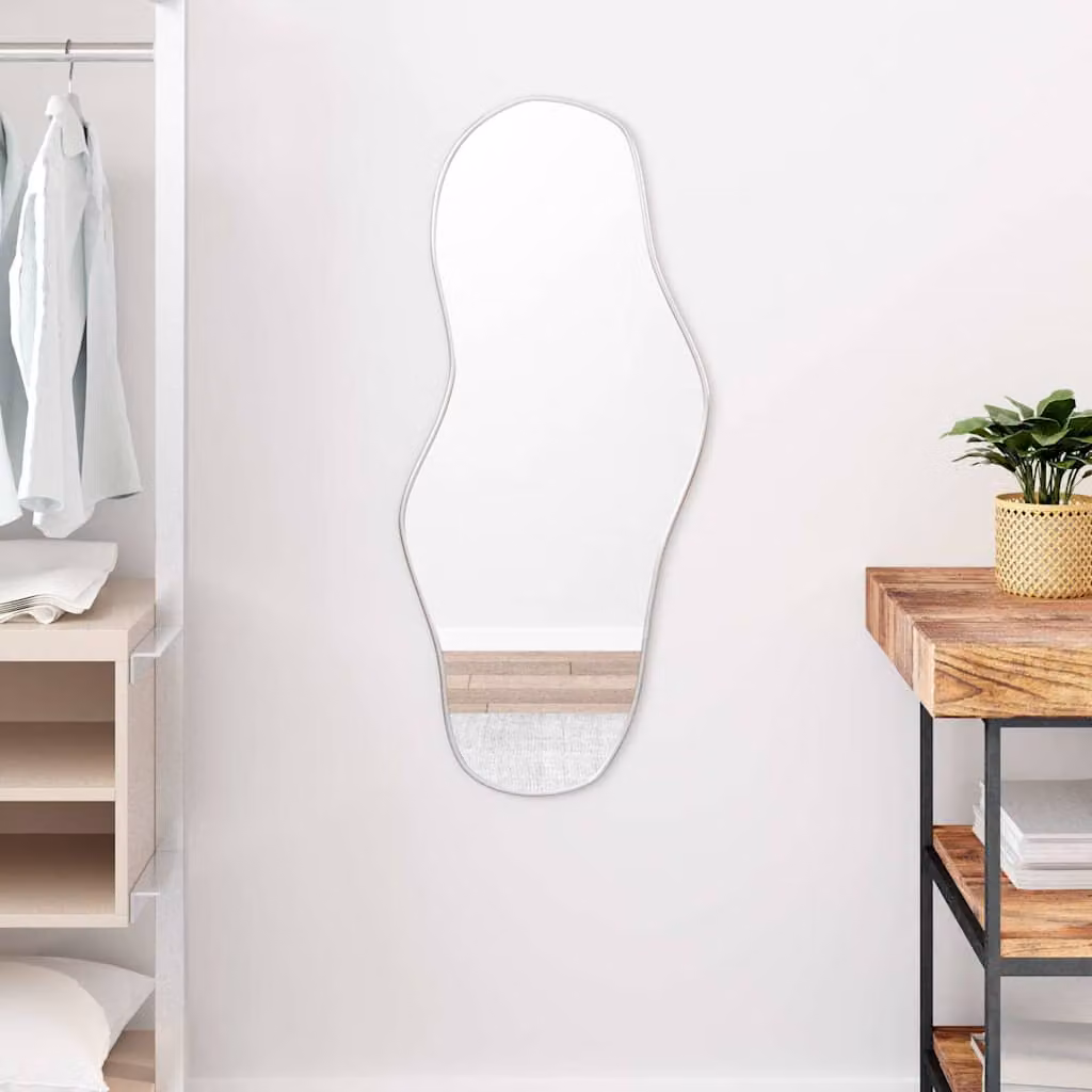 Specchio da parete rettangolare minimalista vidaXL Argento L: 90 cm, H: 40 cm