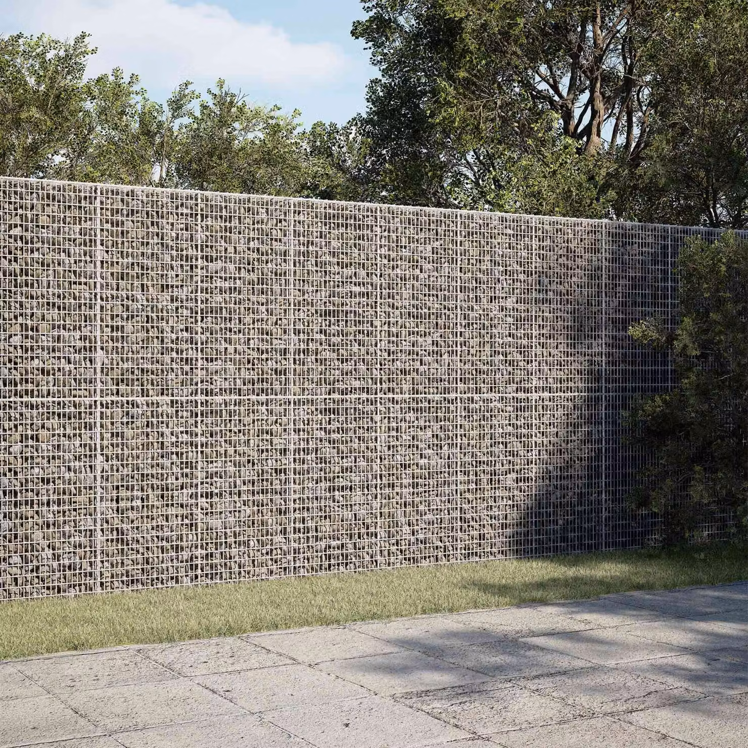 vidaXL Gabione con filo da 3,5 mm e rete da 5x2,5 cm 300x20x200 cm