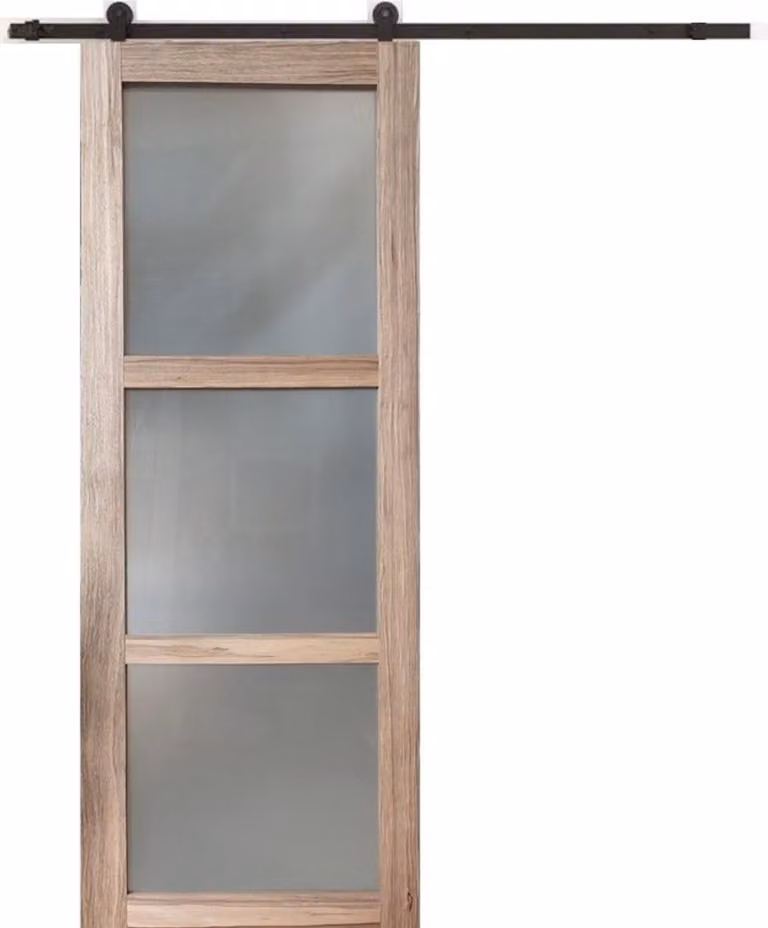 Porta scorrevole Frake con vetro H204 x L83 cm, binario rotante GD MENUISERIES