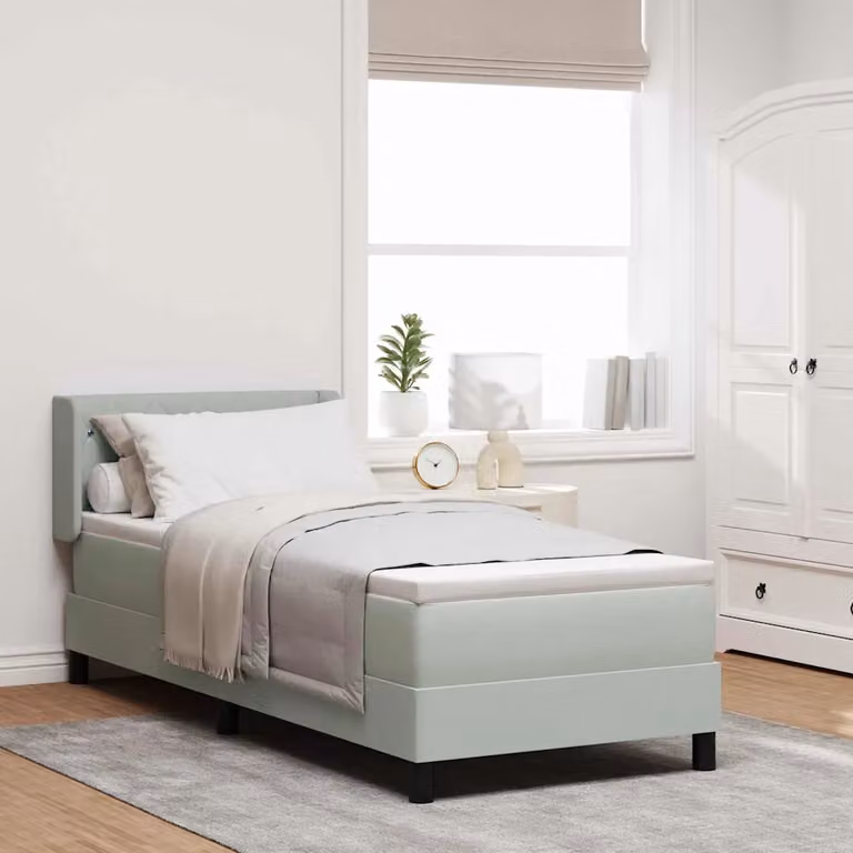 Letto ibrido con testiera vidaXL in velluto grigio L: 200 cm, P: 80 cm, H: 88 cm