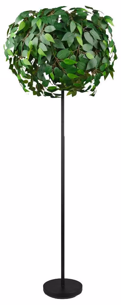 Lampada da terra, design a foglia, 3 luci, verde, altezza 180 cm