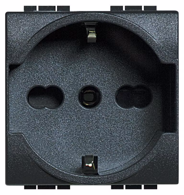 Living Light Presa Schuko Bivalente Antracite Tedesco Italiano L4140/16