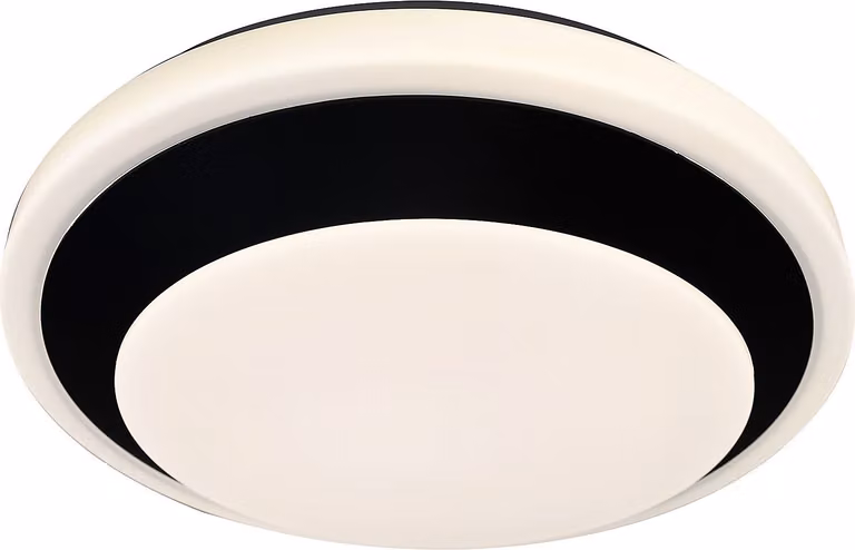 Plafond moderno per soggiorno bianco e nero rotondo Ø38,5cm LED 24W BARBORA Rabalux