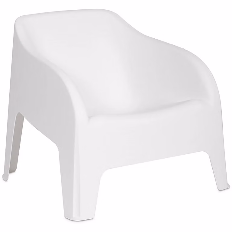 Poltrona da esterno TOOMAX Petra Bianca, impilabile e resistente ai raggi UV, H 70 x L 79 x P 76,5 cm