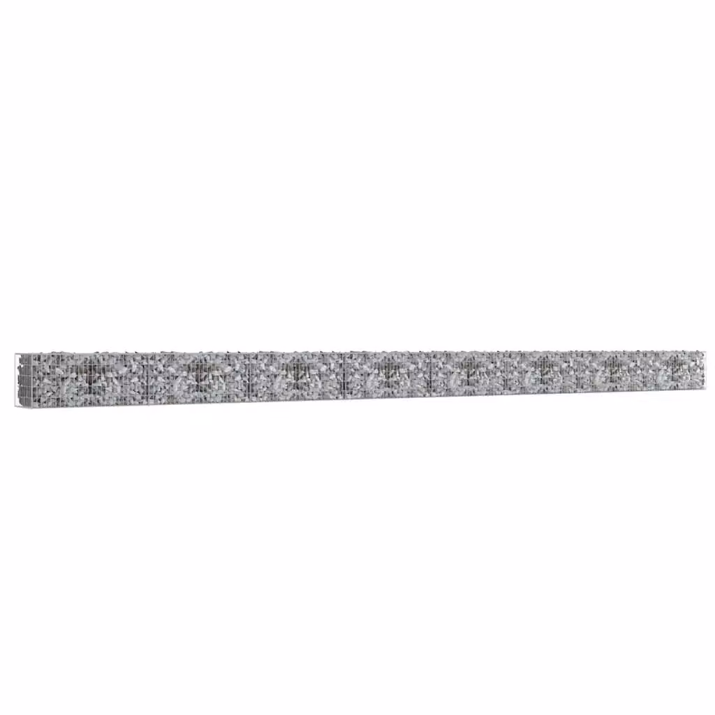 Gabbione vidaXL in acciaio zincato grigio con copertura L 900 x P 50 x H 50 cm – 2