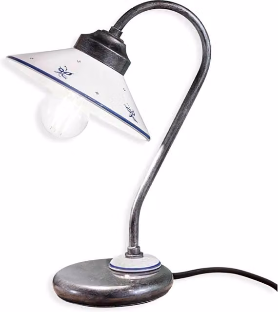 Lumetto Classico Asti Metallo E Ceramica Nero Sfumato Argento 1 Luce E27