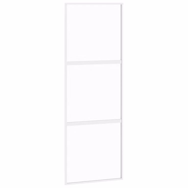 Porta Scorrevole Bianca 76x205 cm Vetro Temperato e Alluminio