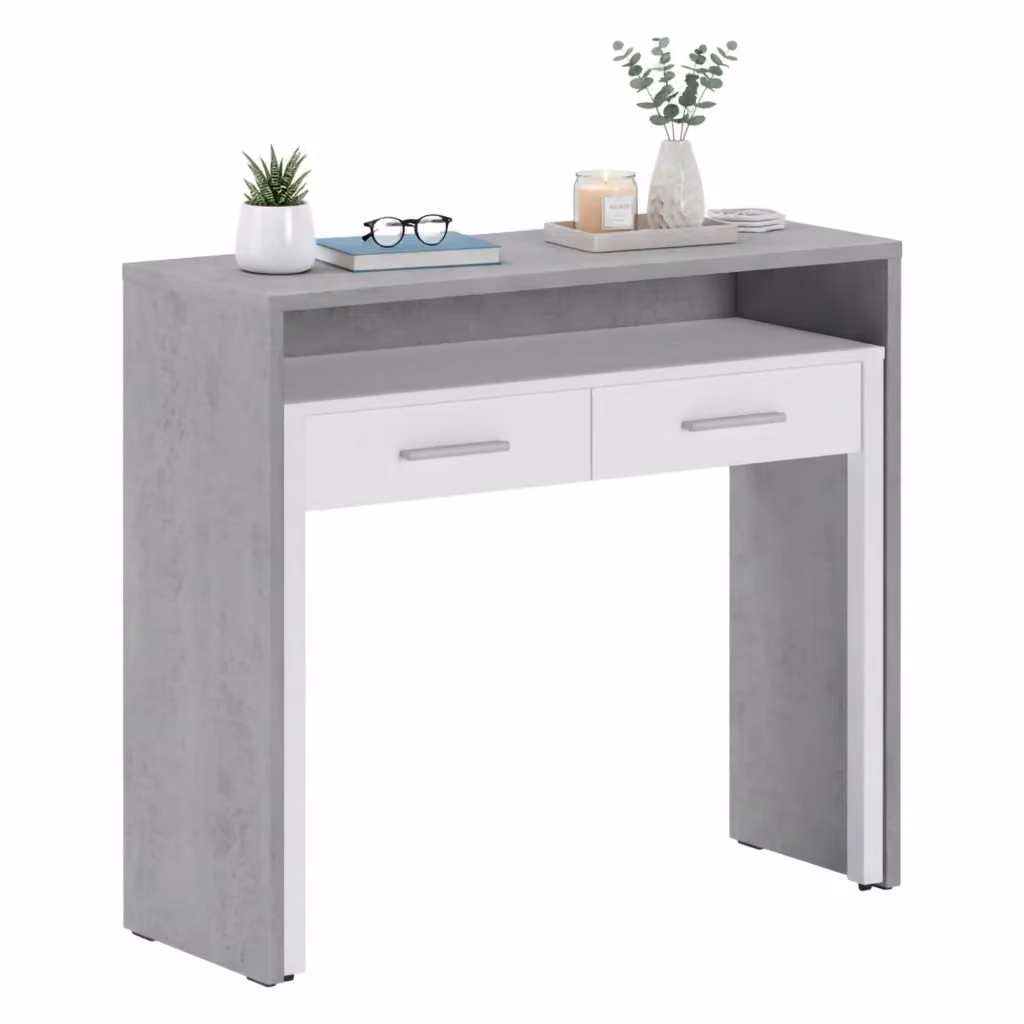 Scrivania Modulabile DMORA Opaglio Grigio L: 98.6 cm, P: 36.6 cm, H: 86.9 cm – 2