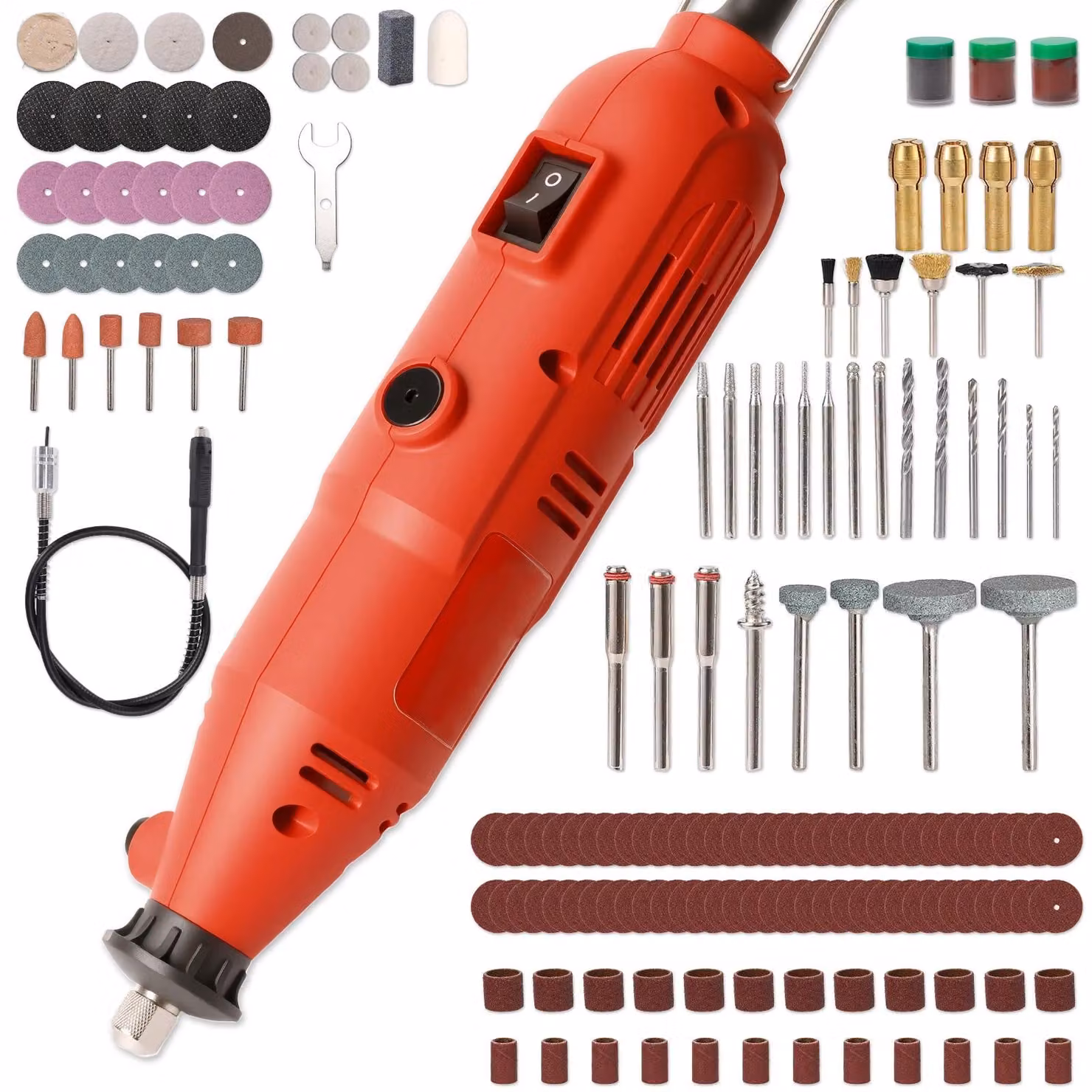 Incisore elettrico - Mini trapano multifunzione - 260W - 8000–31000 giri/min - 220V - Colore: rosso