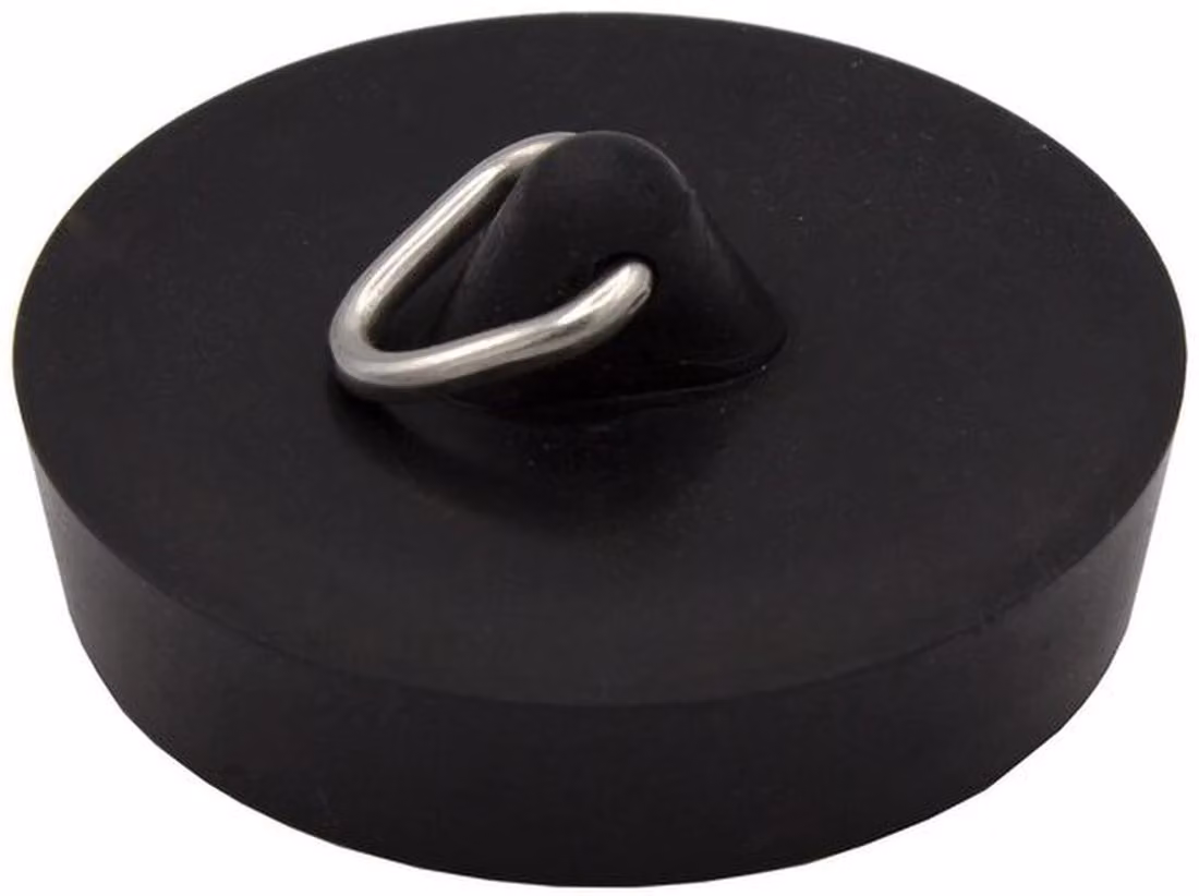 Tappo di scarico universale nero Azomor in PVC per vasche da bagno con apertura da 45,5 mm