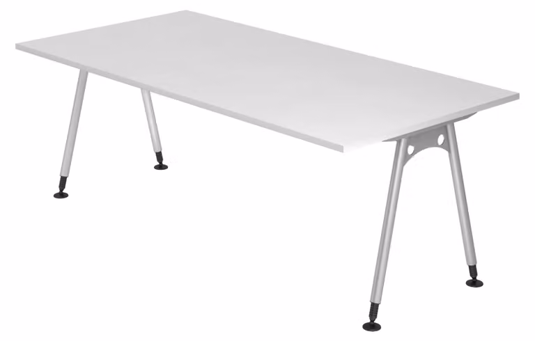 Scrivania bümö Serie A - Decorazione: bianco, dimensioni: 200 x 100 cm