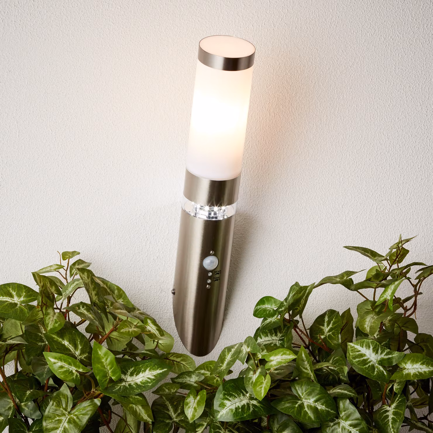Applique brillante per esterni Bole, in acciaio inox, con rilevatore di movimento