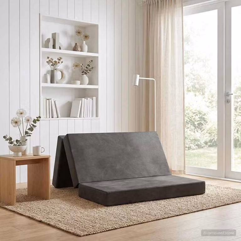 vidaXL Divano Letto Pieghevole Moderno Grigio L: 200 cm, P: 67 cm, H: 45 cm