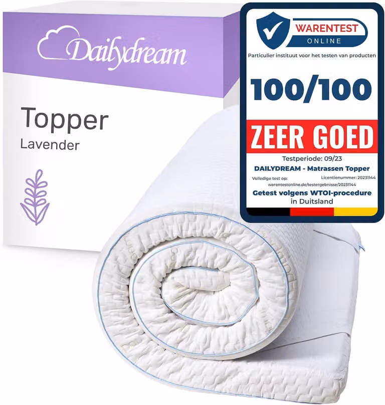 Topper in schiuma viscoelastica, dimensioni 90x190x5 cm, profumato alla lavanda, per materassi