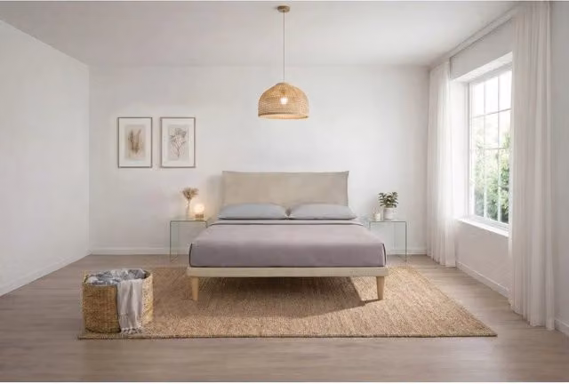 Letto imbottito Letto Matrimoniale alla Francese 140x190 cm Soft - Con rete,Microfibra,Sabbia