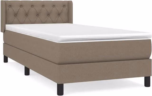 Letto singolo | Letto per adulti | Giroletto a Molle con Materasso Tortora 80x200 cm inTessuto