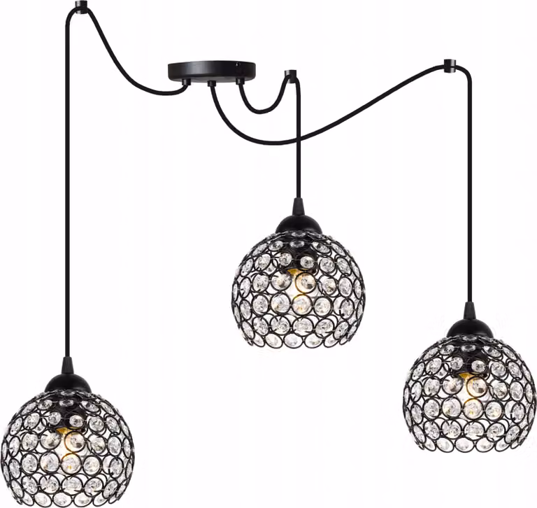 Lampadario A Sospensione Spider, Piastra In Cristallo
