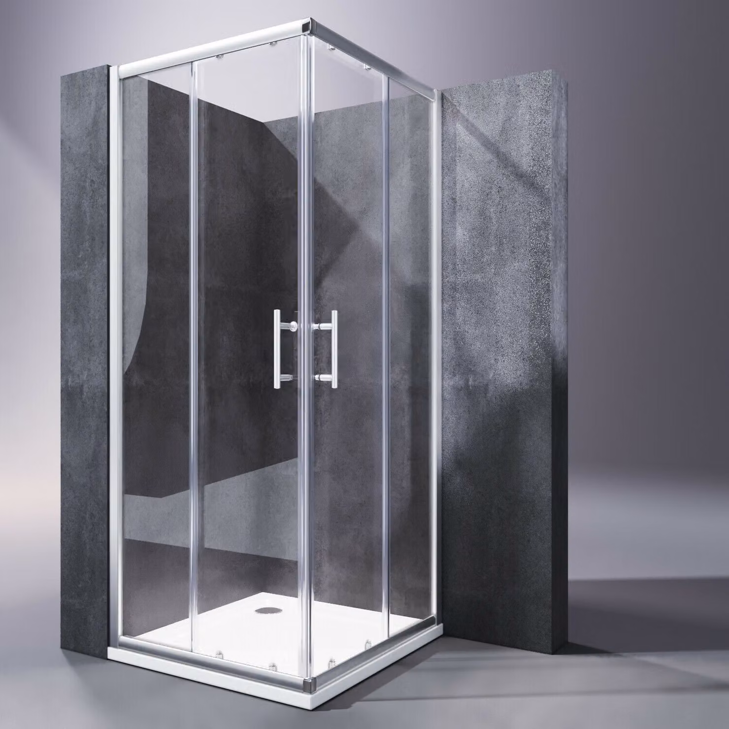 Cabina doccia SONNI con ingresso angolare 76x76 cm Doccia angolare Porta scorrevole 195 cm Doppia porta doccia Vetro ESG Doccia