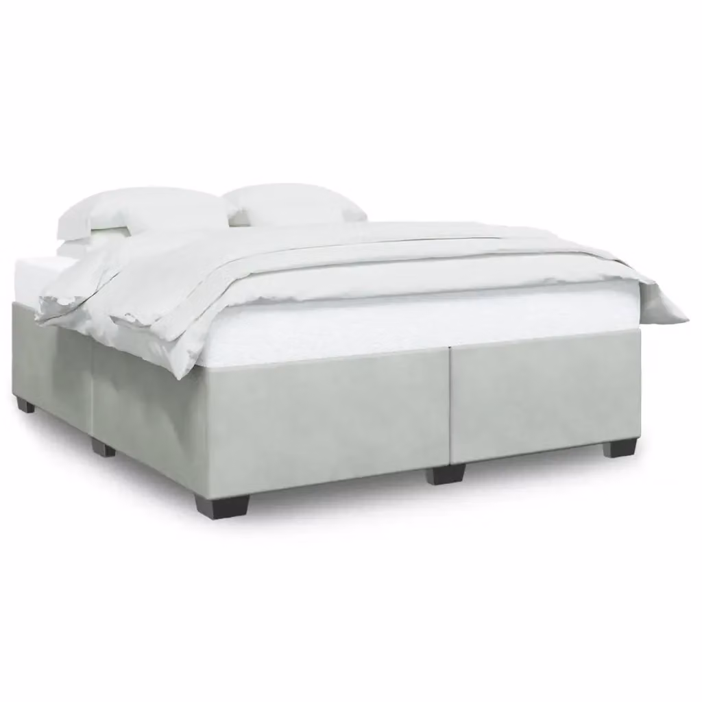 vidaXL Giroletto senza Materasso in Velluto Grigio Chiaro L/P: 180 x 200 cm – 2