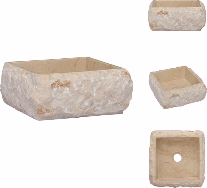 vidaXL Lavabo crema 30x30x13 cm in marmo - Lavabo da bagno