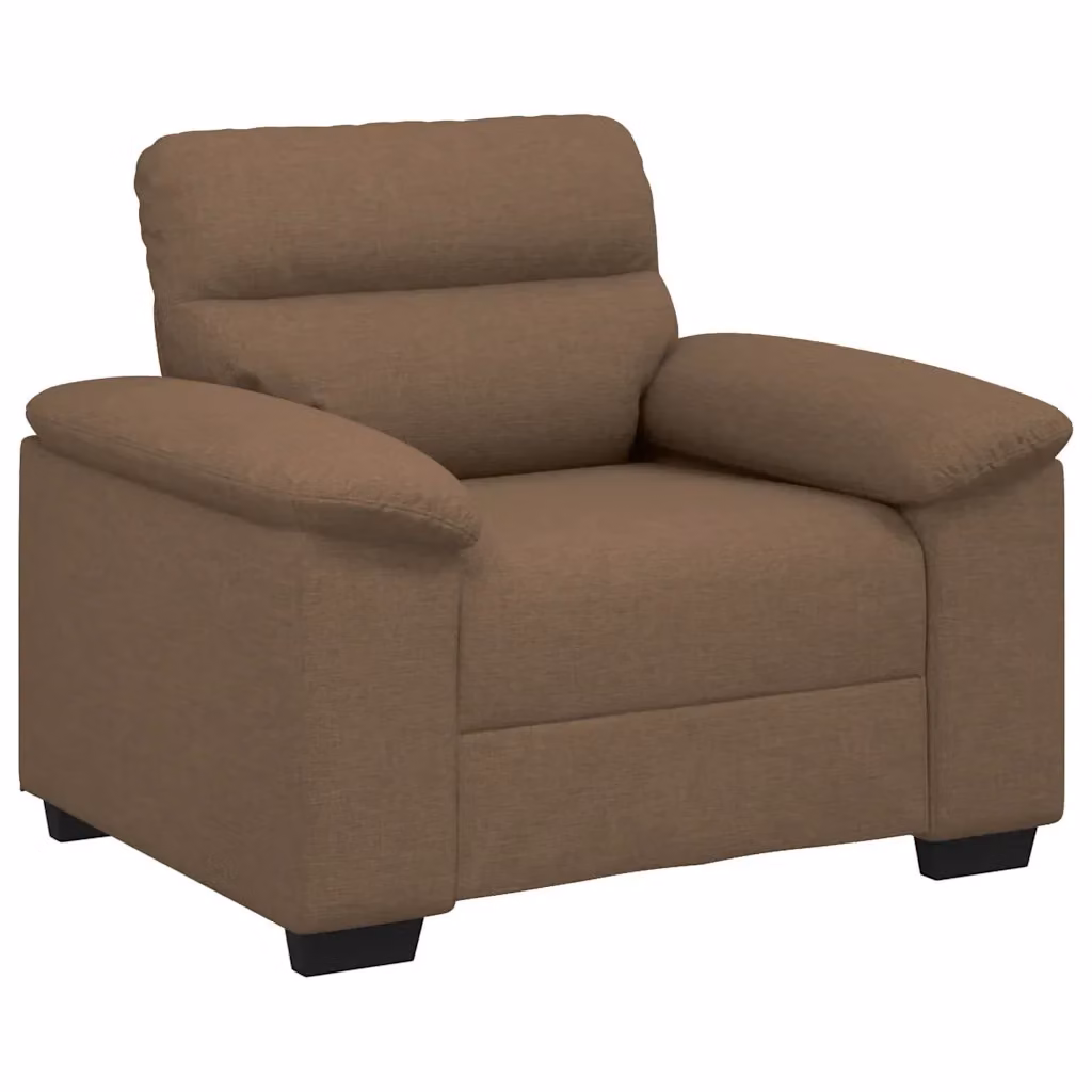 Poltrona Lounge Marrone vidaXL con Braccioli in Tessuto e Imbottitura in Schiuma L: 100 cm, P: 81 cm, H: 84 cm – 2
