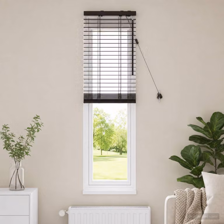 vidaXL Tenda Veneziana Marrone Scuro L: 45 cm, H: 130 cm, Larghezza delle lamelle: 35 mm