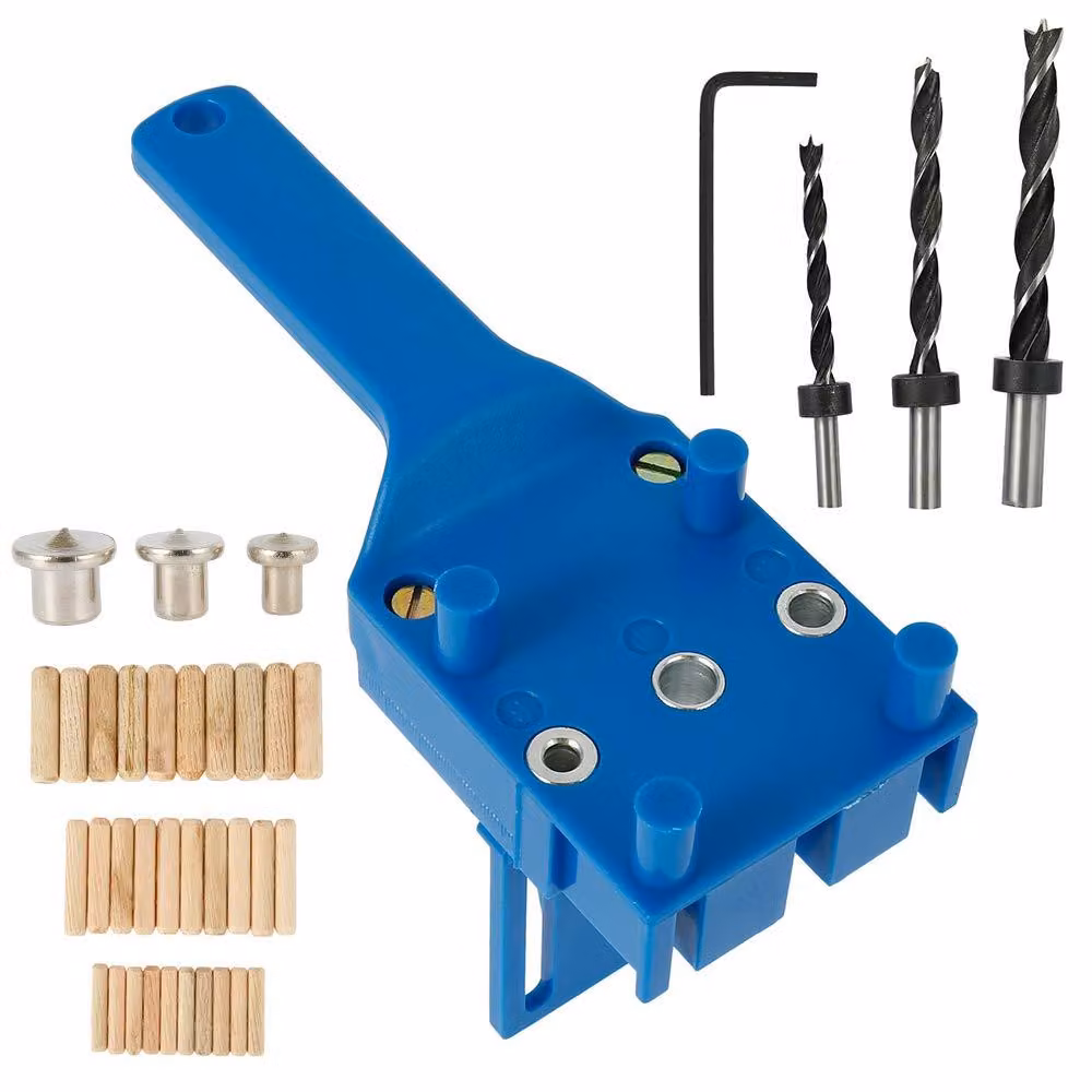 Set di guide per foratura con incastro, composto da 41 pezzi, regolabile, diametro 6/8/10 mm, per lavori sul legno