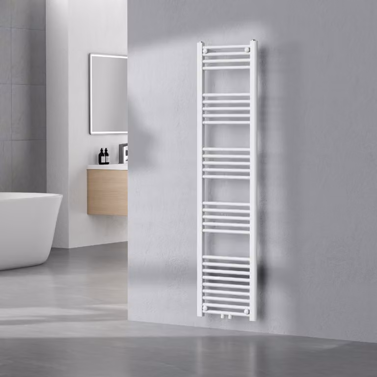Radiatore per asciugamani 'Voss' con 28 aste in acciaio 160 x 40 cm Bianco