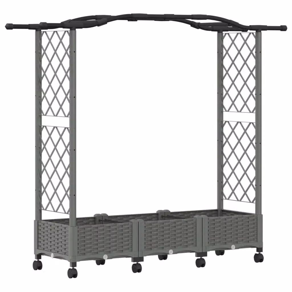 Letto rialzato Videx in plastica grigia per orto ornamentale e aromatico – 2