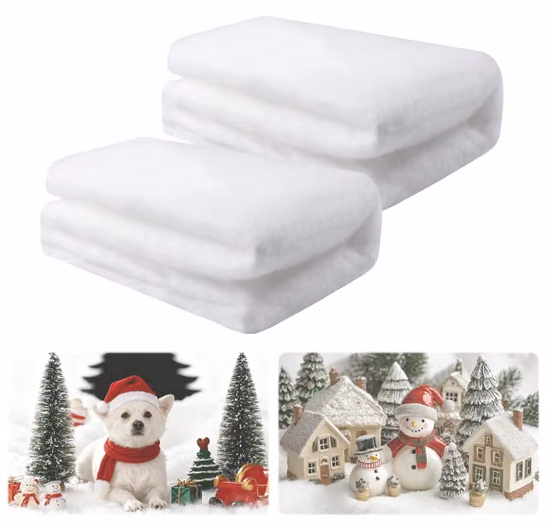 Set di 2 coperte di neve artificiale per decorazioni natalizie