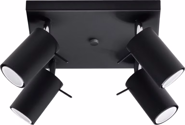 Lampada da soffitto TORQUE nera-cromata 4xGU10x40W in metallo, dimensioni: 15x25x25 cm, IP20, Pure Lume