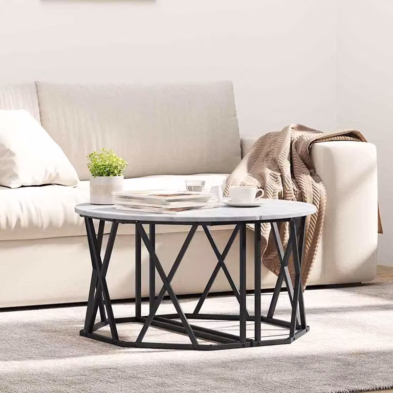 Maison Exclusive - Tavolino Sonoma grigio, 80 x 80 x 42 cm