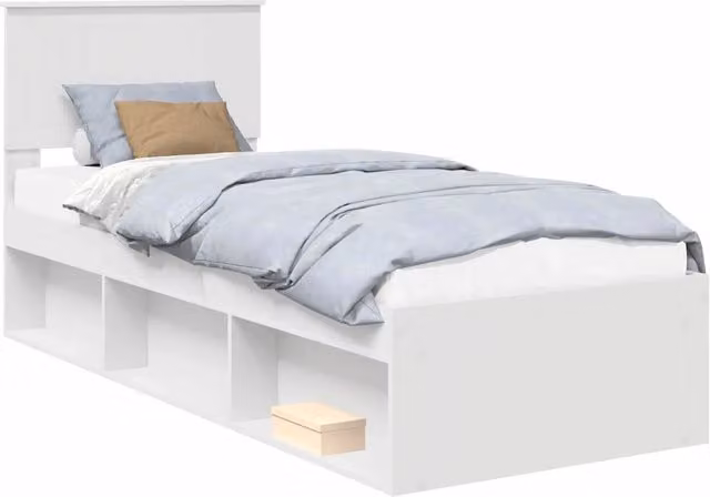 Letto singolo | Letto per adulti | Struttura del letto Bianco 75 x 190 cm Pino massello