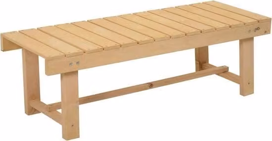 Banco per Giardino 2 Posti - Bancopiazza in Legno Massello per Arredamento Esterno - Resistente all'Uso e Duraturo - 110 x 38 x 35 cm