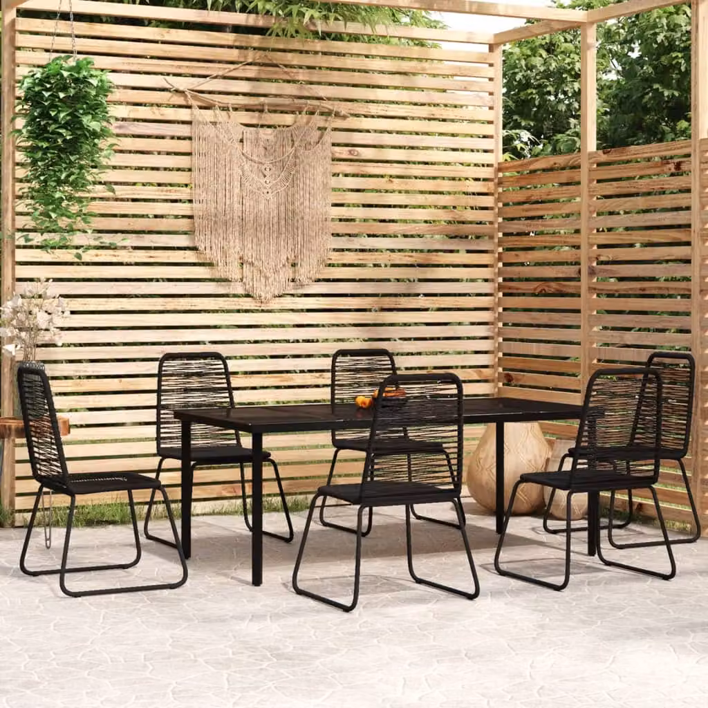 Maison Exclusive - Set da pranzo da giardino 7 pezzi nero