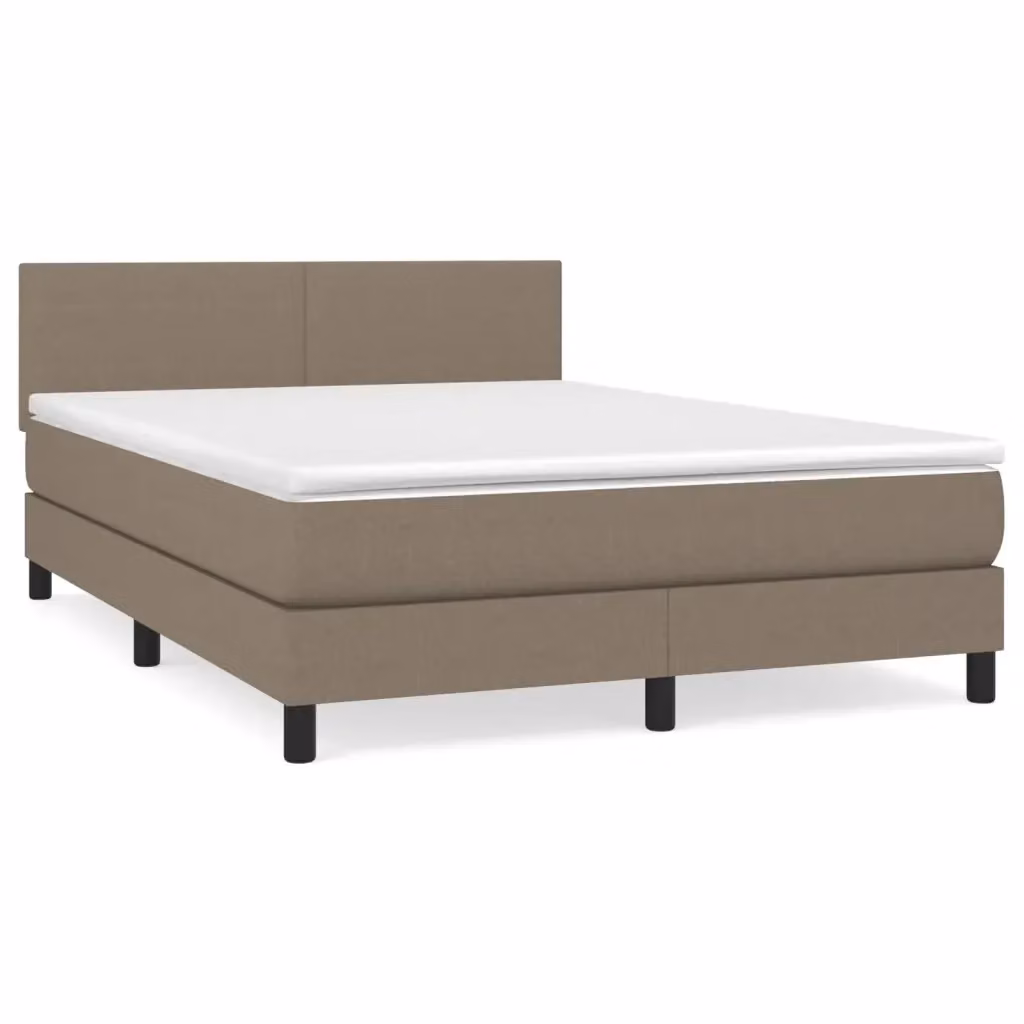 Letto Ibrido con Materasso vidaXL in Tessuto Beige e Bianco L/P: 140 x 190 cm – 2