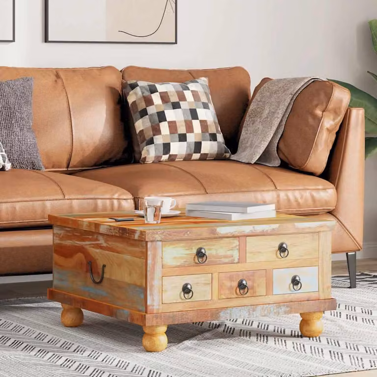 Maison Exclusive - Tavolino in legno antico 70x70x38 cm