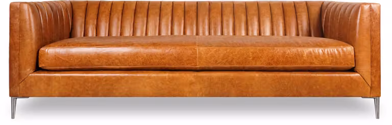 Sofa 3 Sitzer Couch Chesterfield Polster Sitz Garnitur Leder Hellbraun