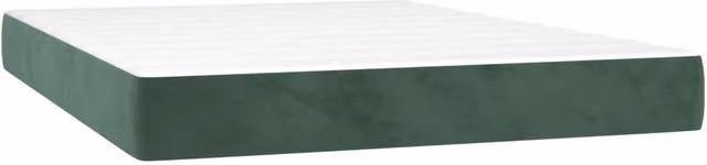 Materasso a Molle Insacchettate Rigidit¨¤ Media Verde Scuro 140x190x20 cm in Velluto