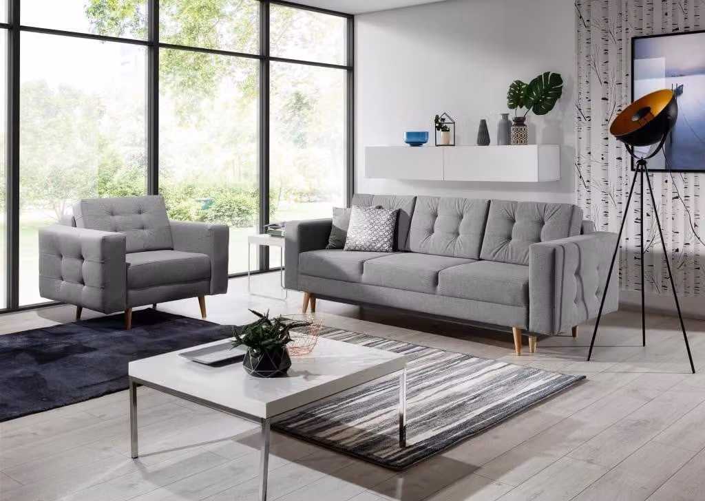 Sofagarnitur 3+1 Sitzer Sitzpolster Garnituren Leder Sofas Couchen Polster Sofa