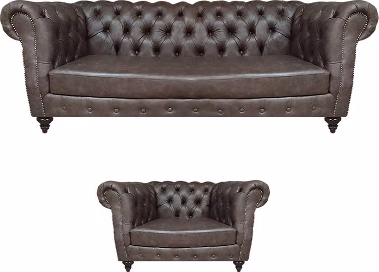 Wohnzimmer Modern Polstermöbel Sofa Dreisitze Einrichtung Sessel Chesterfield