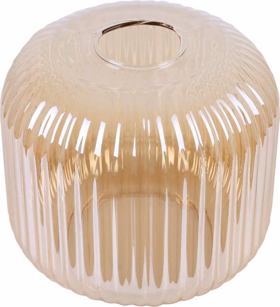 Paralume Riffle color miele, cilindrico, 15 cm – elegante paralume in vetro per un'illuminazione calda degli ambienti