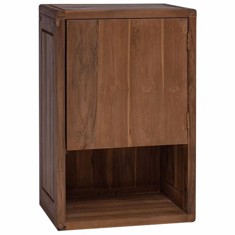 Mobiletto da bagno vidaXL in legno di teak marrone con ante a battente e ripiani interni L/P/H: 45 x 30 x 70 cm