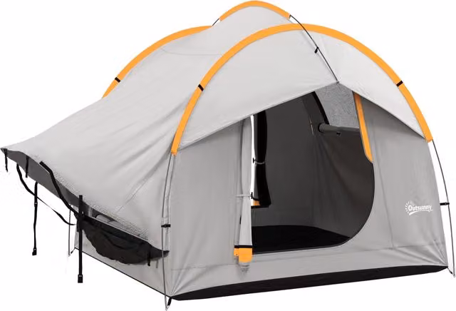Tenda per auto impermeabile Minimal a 3 porte in poliestere e fibra di vetro, Grigio e Arancione, L/P/H: 239 x 210 x 210 cm