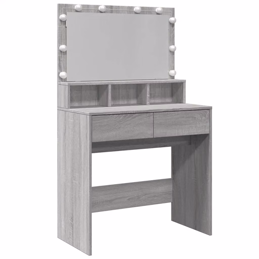 vidaXL Toeletta Hollywood con LED Grigio Sonoma L: 80 cm, P: 41 cm, H: 134,5 cm – 2