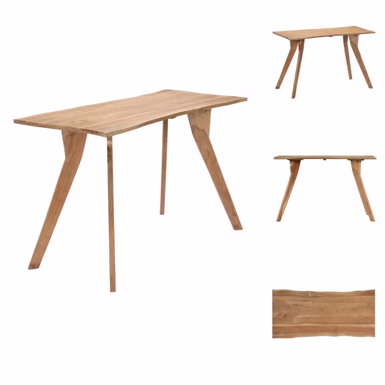 vidaXL Tavolo da pranzo 120 x 58 x 76 cm in legno massello di acacia -  Tavoli da pranzo