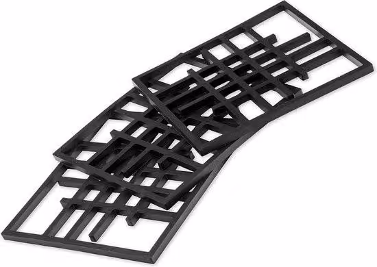 Set di rondelle resistenti al calore, nero, 15,8 x 15,8 cm