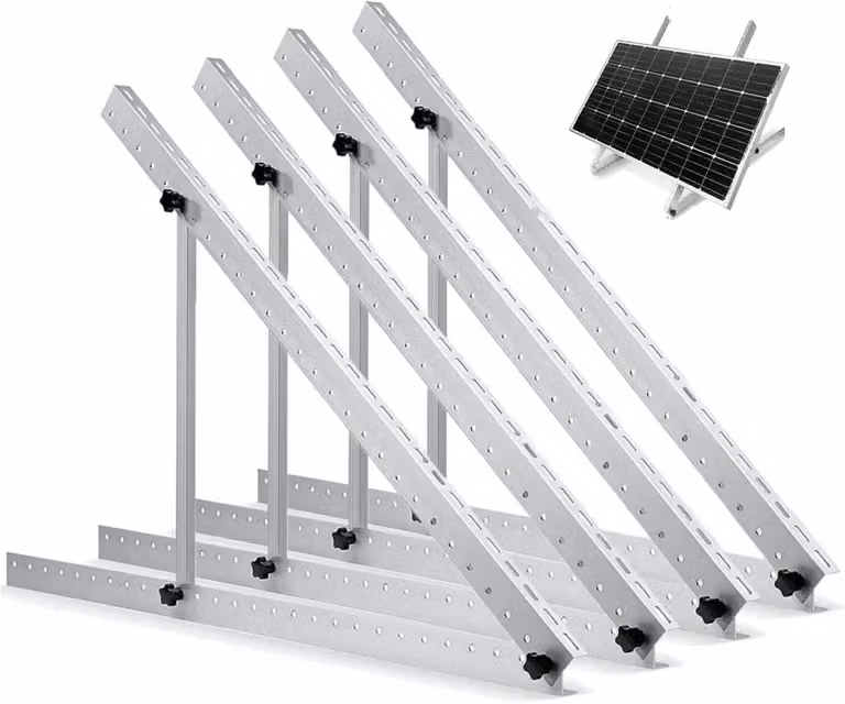 Supporto per pannelli solari - Strutture per tetto e terreno - Set da 2 per pannelli solari da 119 cm - Gambe pieghevoli - Angolo regolabile in diverse posizioni - Alluminio - Adatto per camper e imbarcazioni